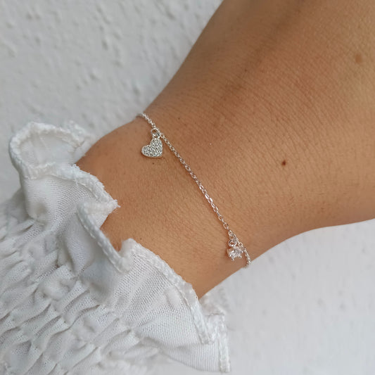 Pulsera Corazón & brillos