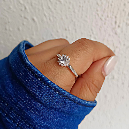 Anillo Gran Flor - Plata 925