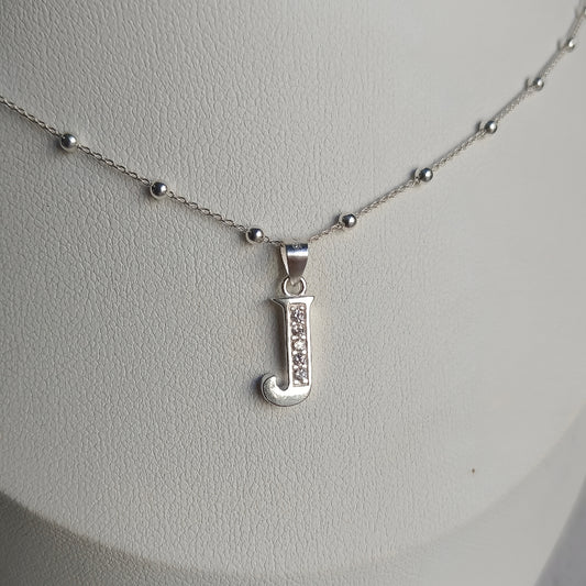 Collar Inicial J - Plata 925