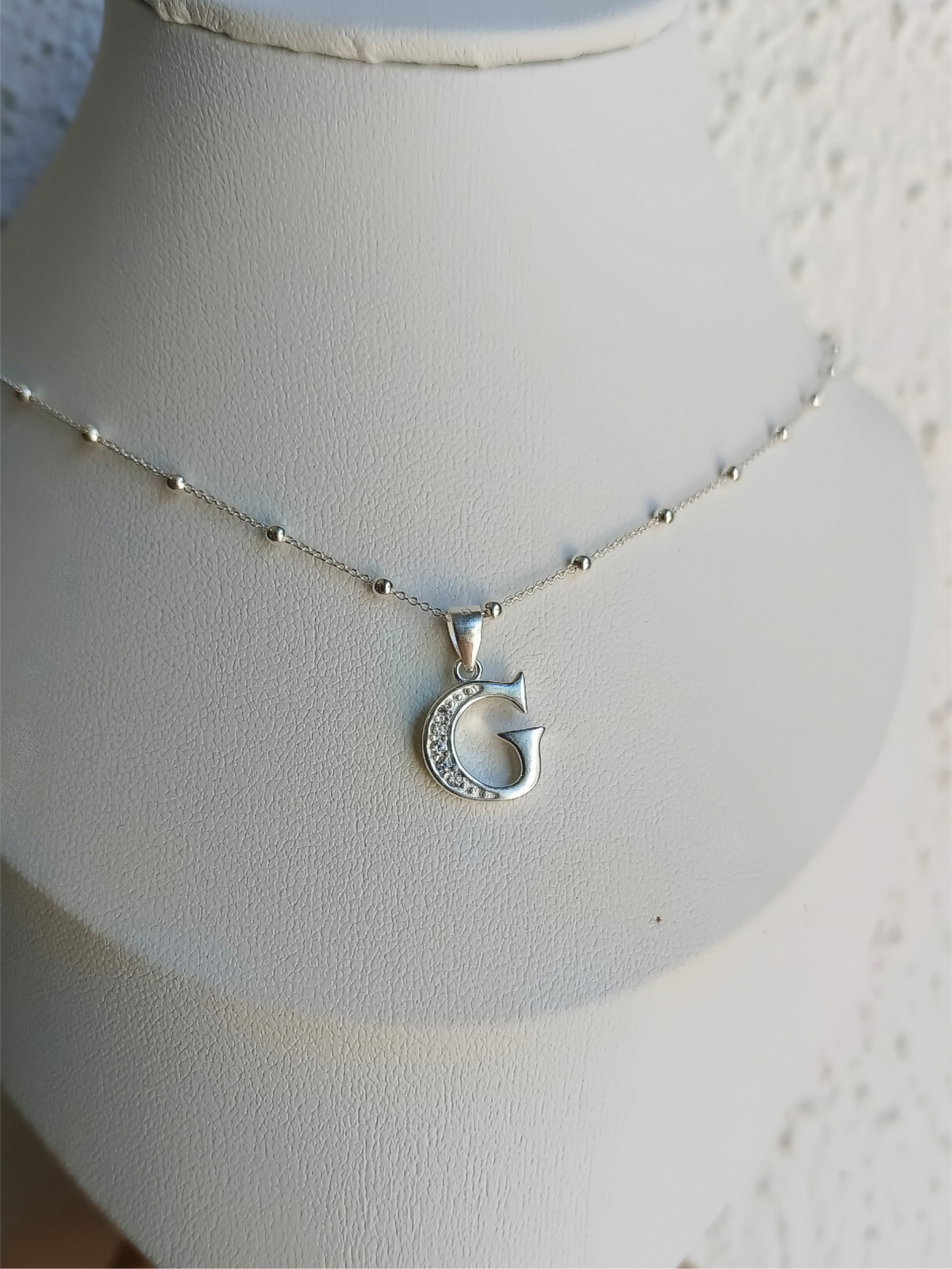 Collar Inicial G - Plata 925 con circones