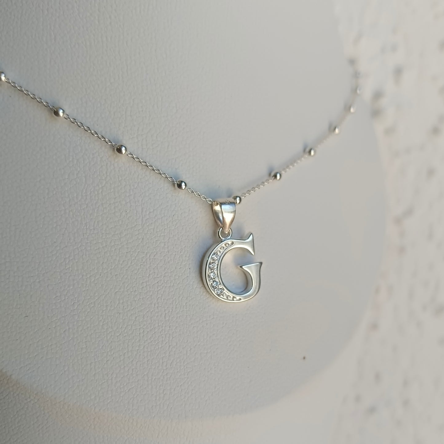 Collar Inicial G - Plata 925 con circones
