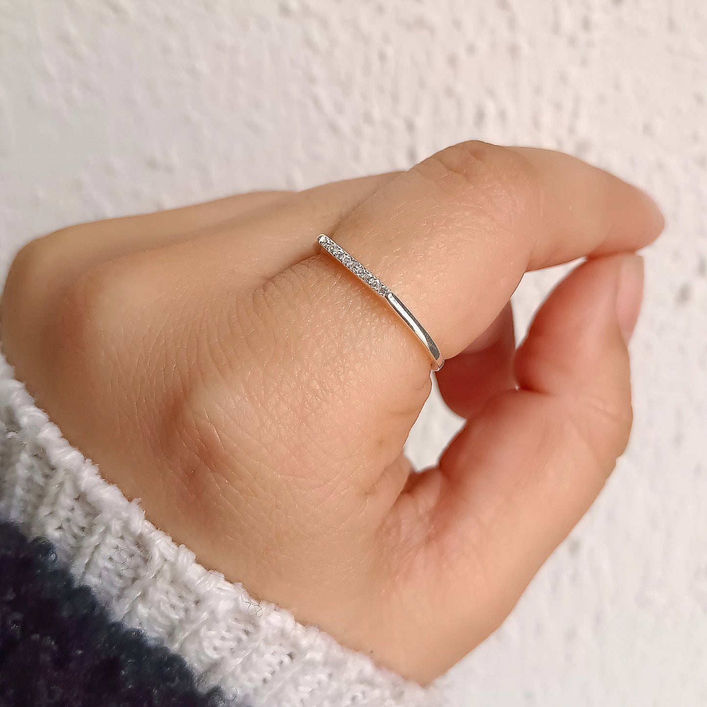 Anillo Cuadrado brillos - Plata 925