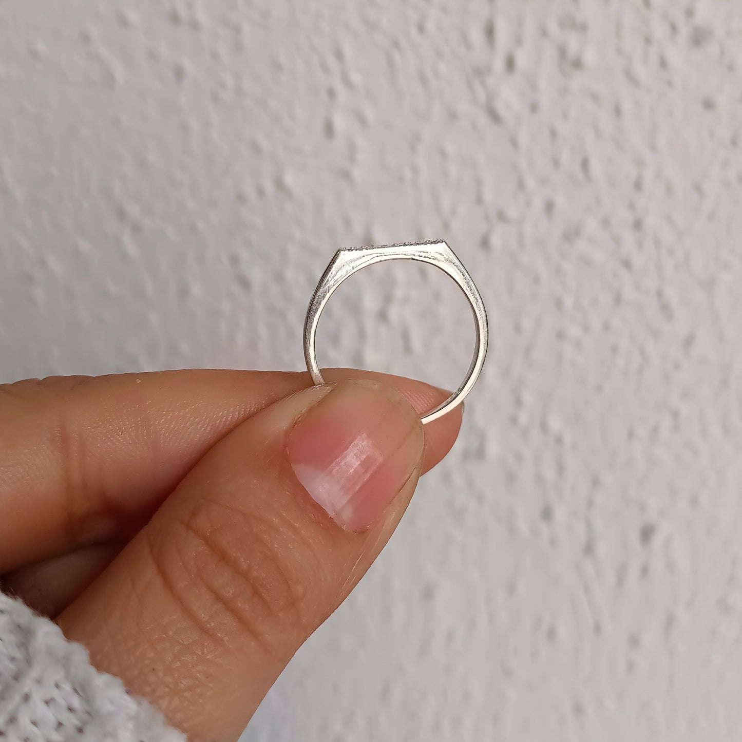 Anillo Cuadrado brillos - Plata 925
