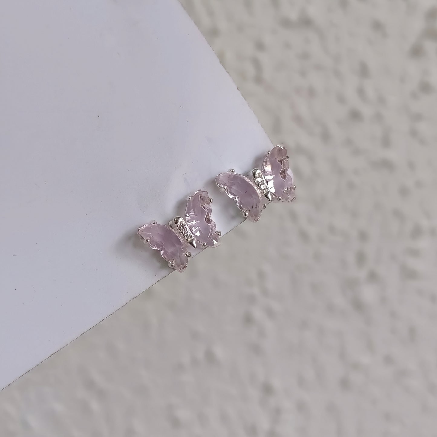 Aros Mariposa Rose - Plata 925