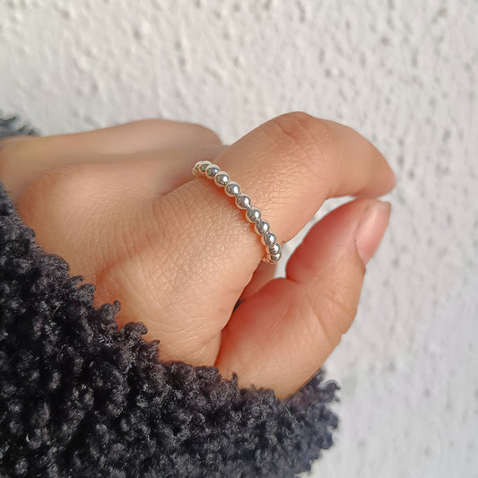 Anillo esferas antiestrés - Plata 925
