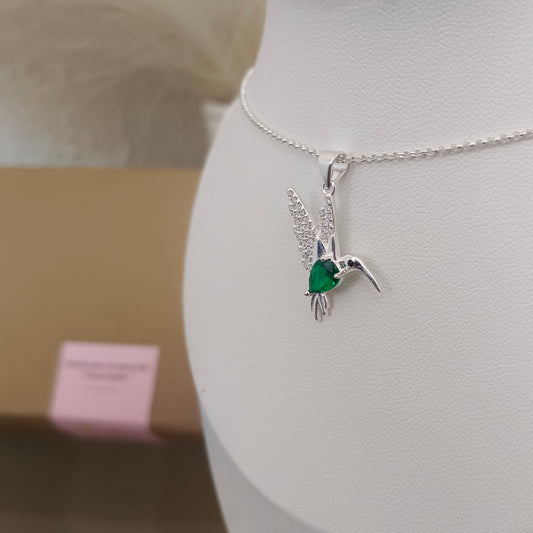 Collar Colibrí Esmeralda - Plata 925