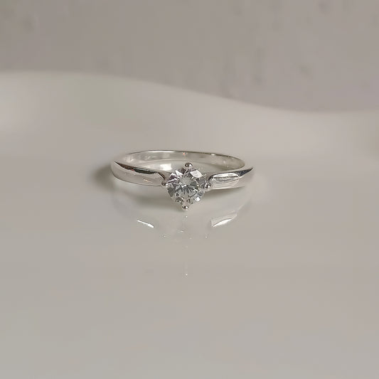 Anillo solitario circón - Plata 925