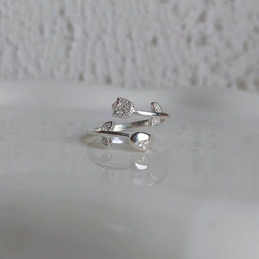 Anillo Tulipán ( Ajustable ) - Plata 925
