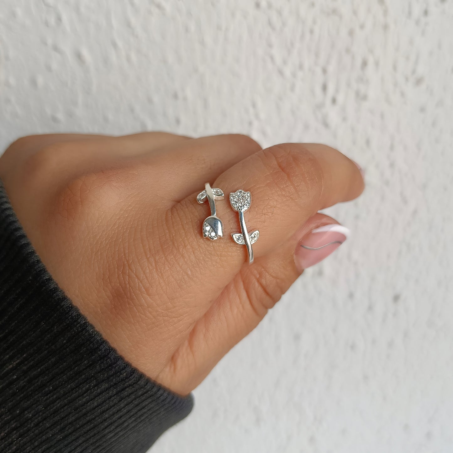 Anillo Tulipán ( Ajustable ) - Plata 925