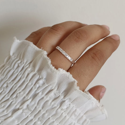 Anillo cintillo circones - Plata 925