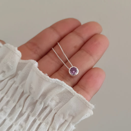 Collar Punto de Luz Amatista - Plata 925