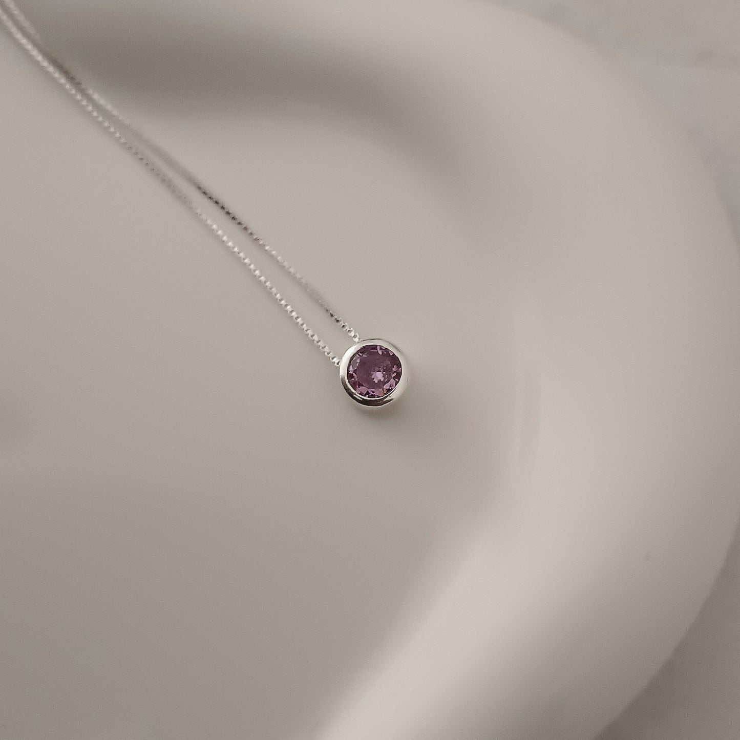 Collar Punto de Luz Amatista - Plata 925