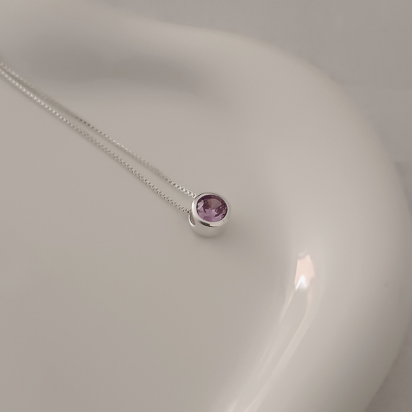 Collar Punto de Luz Amatista - Plata 925