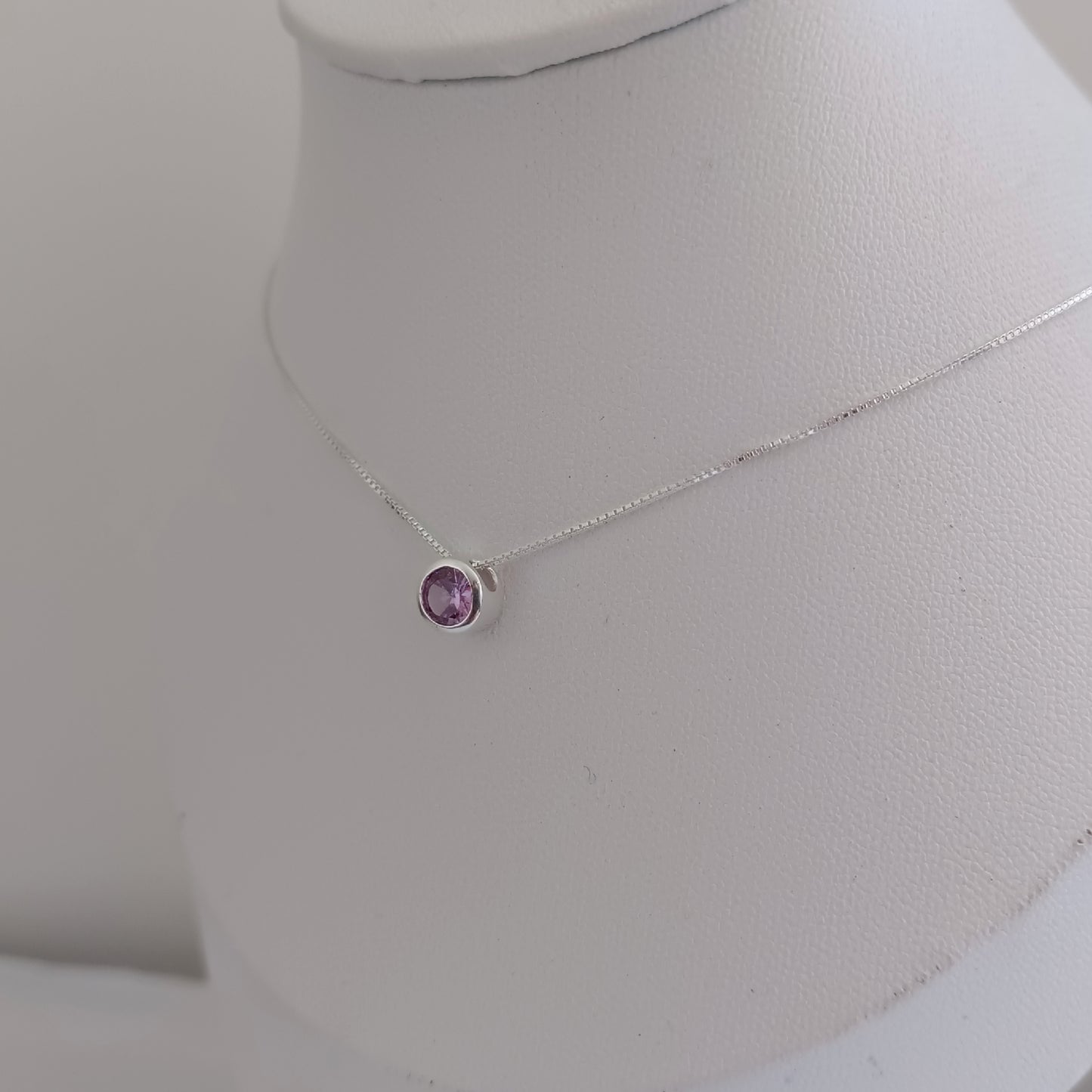 Collar Punto de Luz Amatista - Plata 925