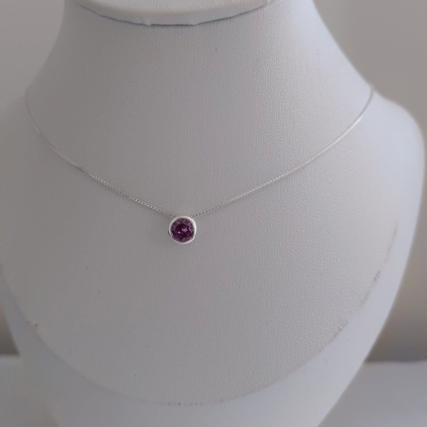 Collar Punto de Luz Amatista - Plata 925