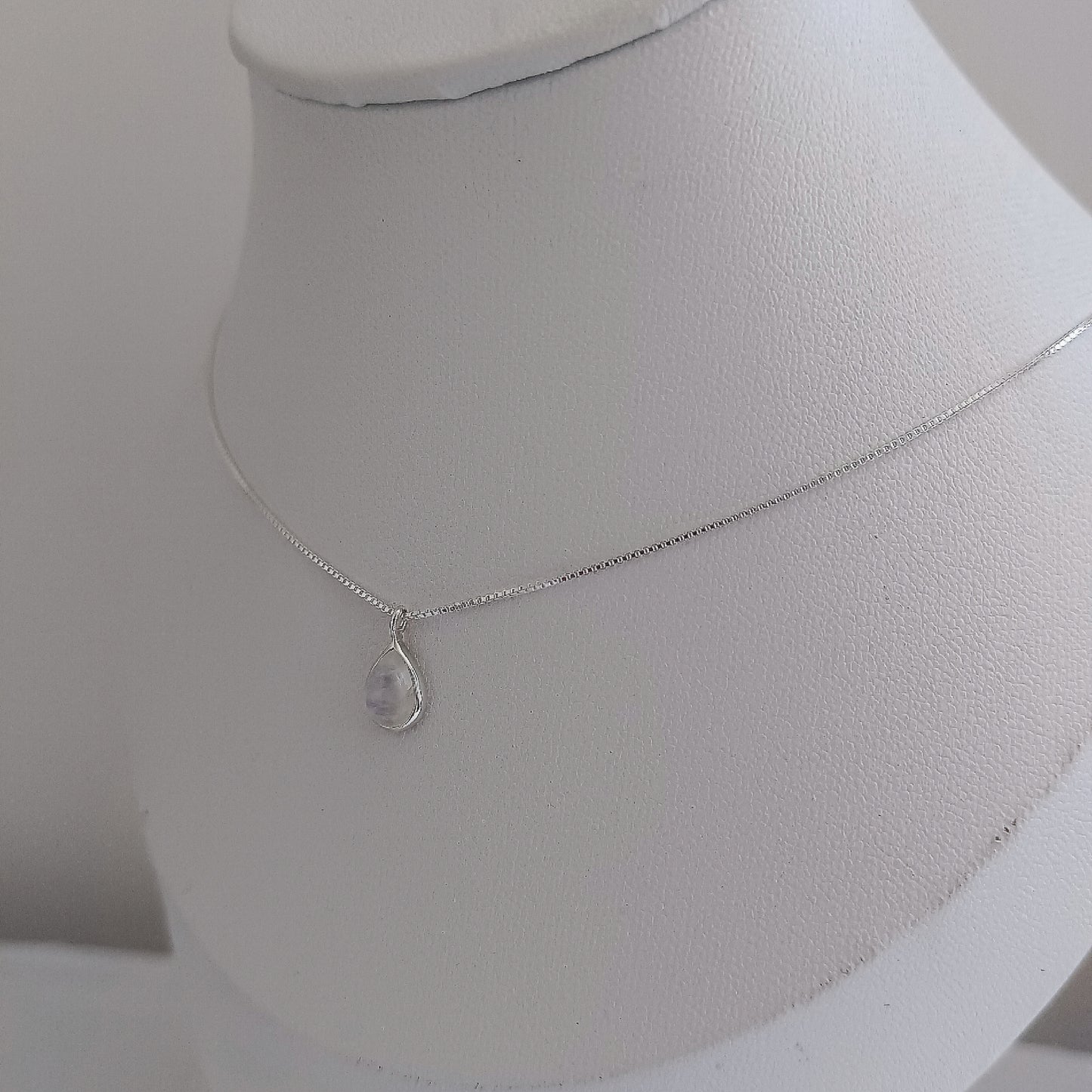 Collar Gota Piedra Luna - Plata 925