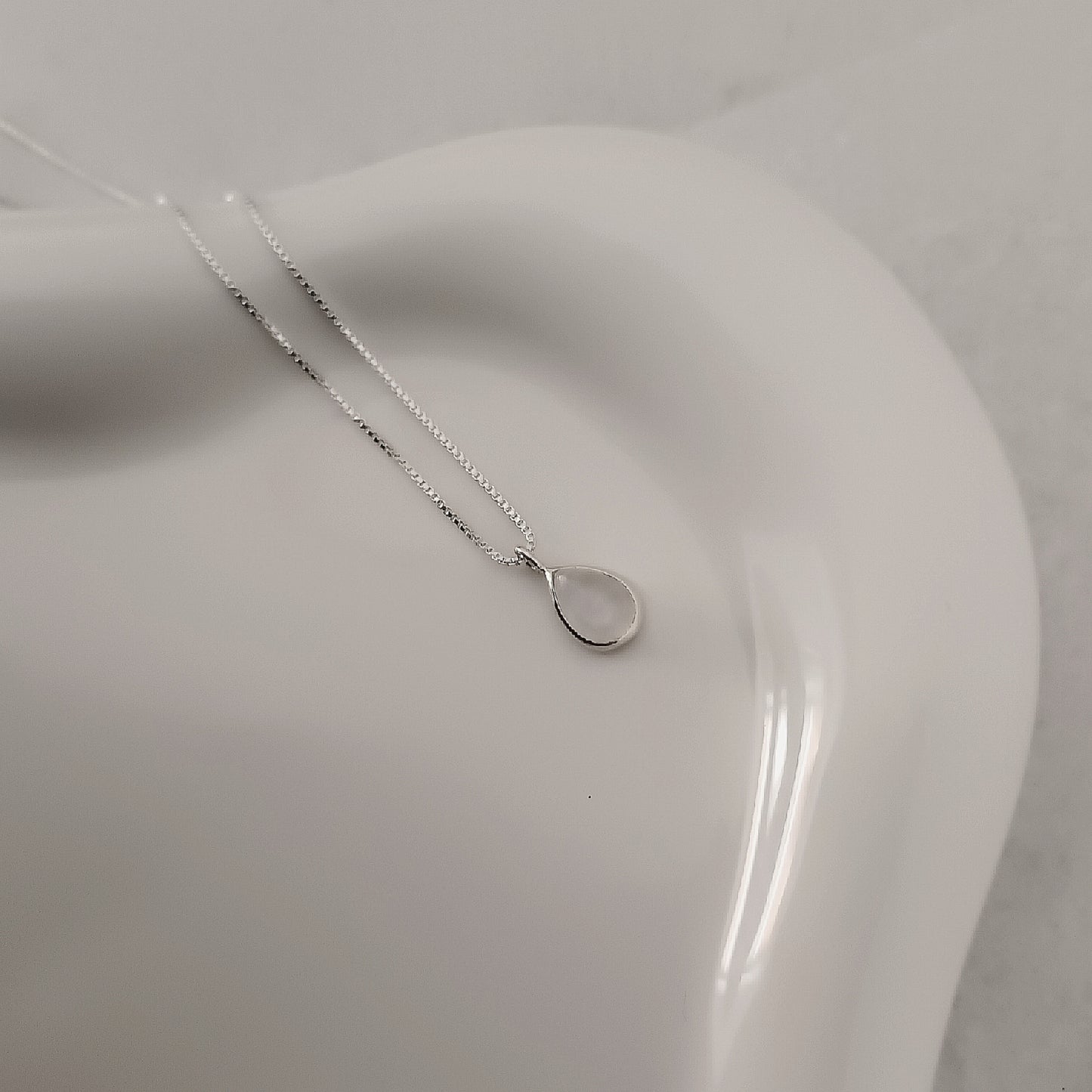 Collar Gota Piedra Luna - Plata 925