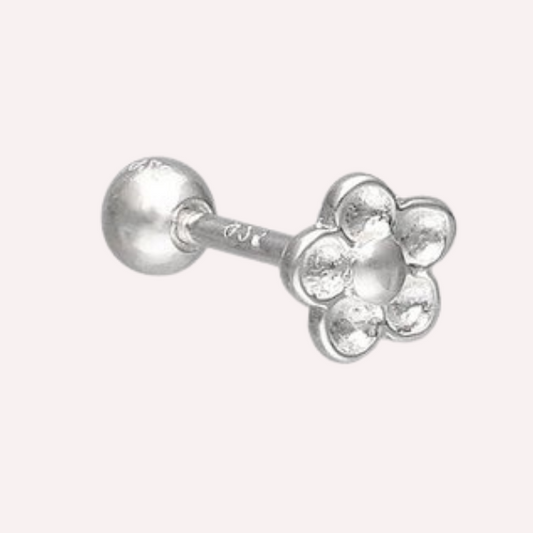 Aro flor Mini - Plata 925