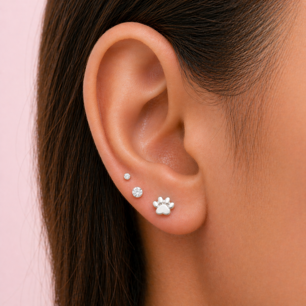 Piercing Huella Plata 925 – Tope Plano