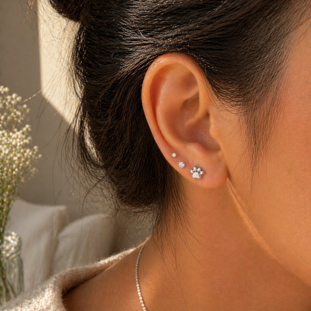 Piercing Huella Plata 925 – Tope Plano