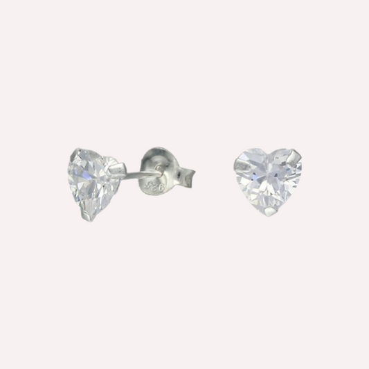 Aros Corazón circon - Plata 925