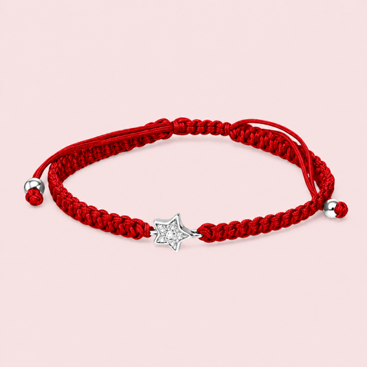 Pulsera Hilo Rojo con Estrella - Plata 925